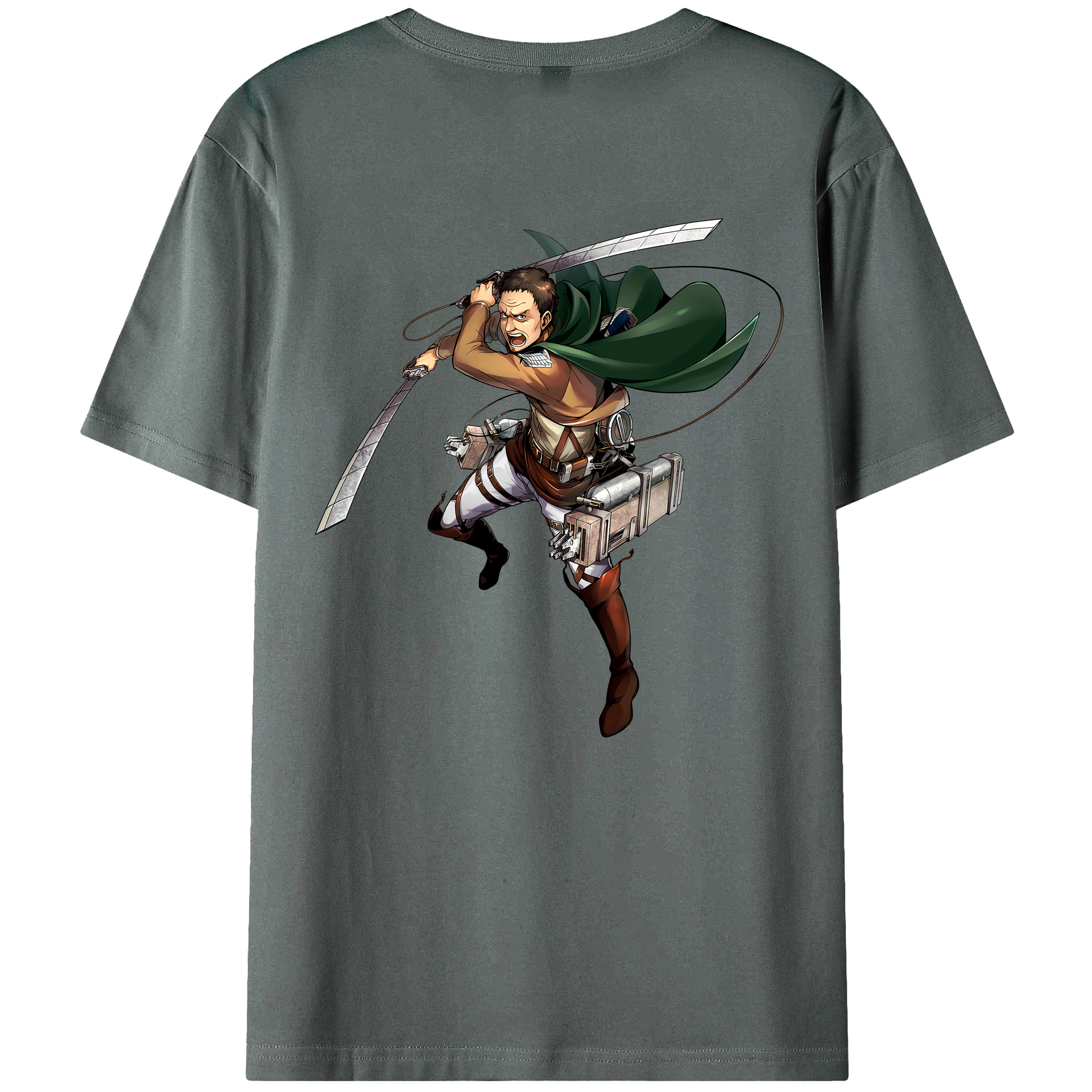 （画像用） 進撃の巨人 Attack on Titan 綿100％ メンズ半袖Tシャツ（バックプリント） 通気性
